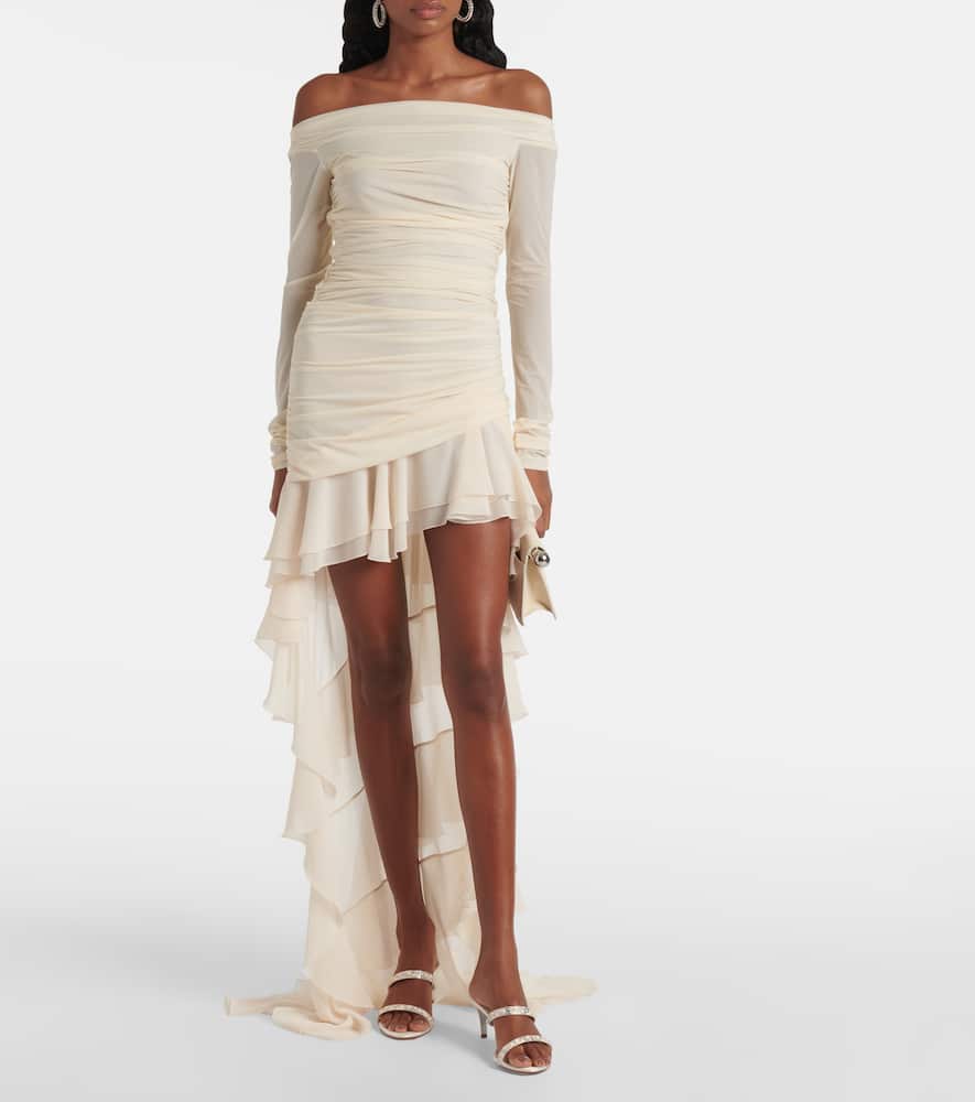 René Caovilla Bridal Chandelier 60 Satin Sandals In White