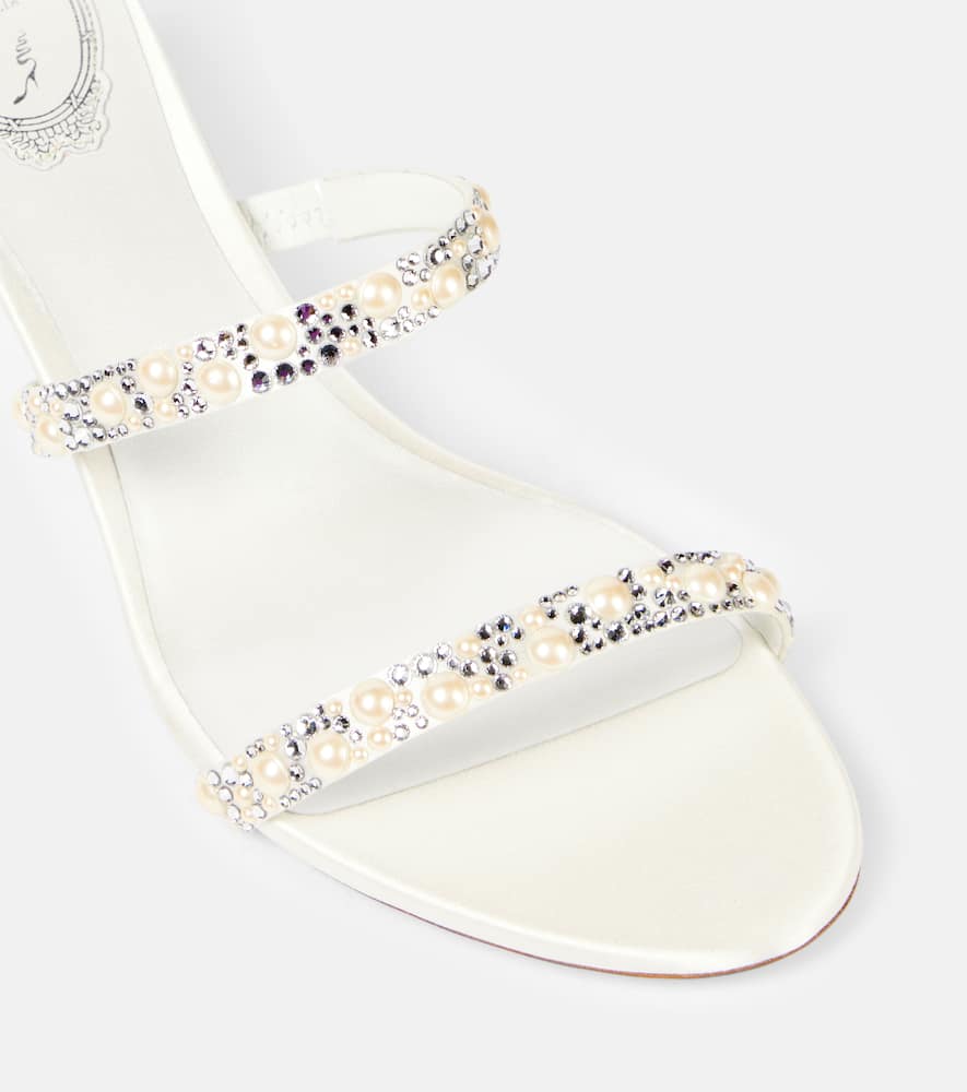 René Caovilla Bridal Chandelier 60 Satin Sandals In White