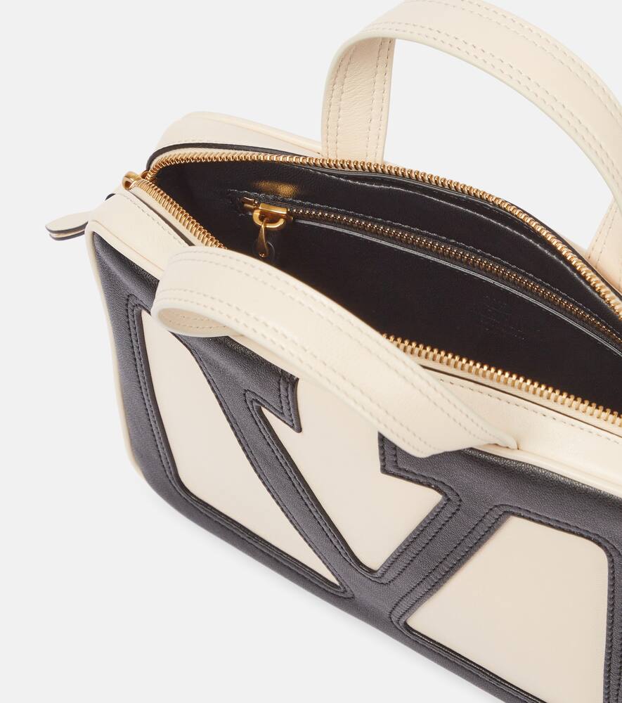 Valentino Garavani Viva Superstar Small Leather Duffle Bag In White