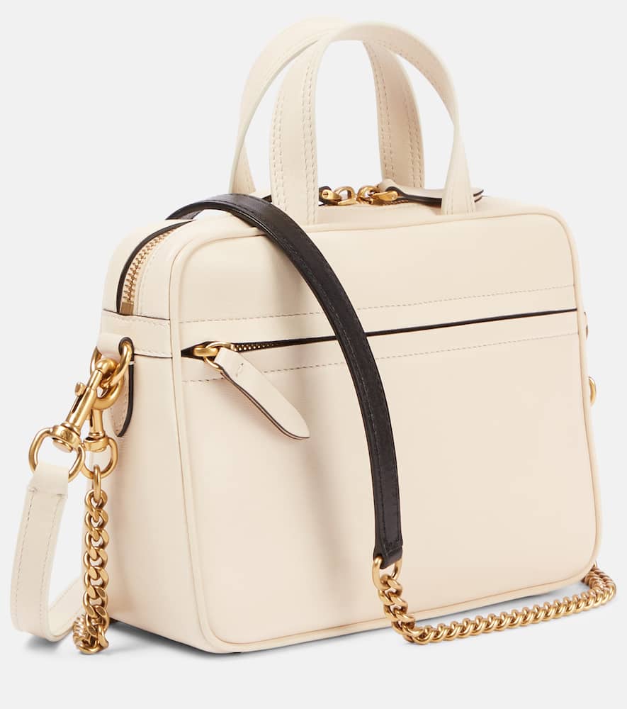 Valentino Garavani Viva Superstar Small Leather Duffle Bag In White