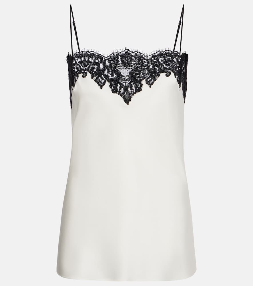 Lace-trimmed satin camisole