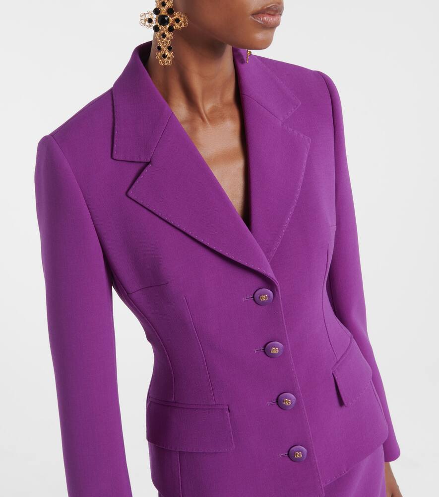 Dolce & Gabbana Virgin Wool Double Crêpe Blazer In Purple