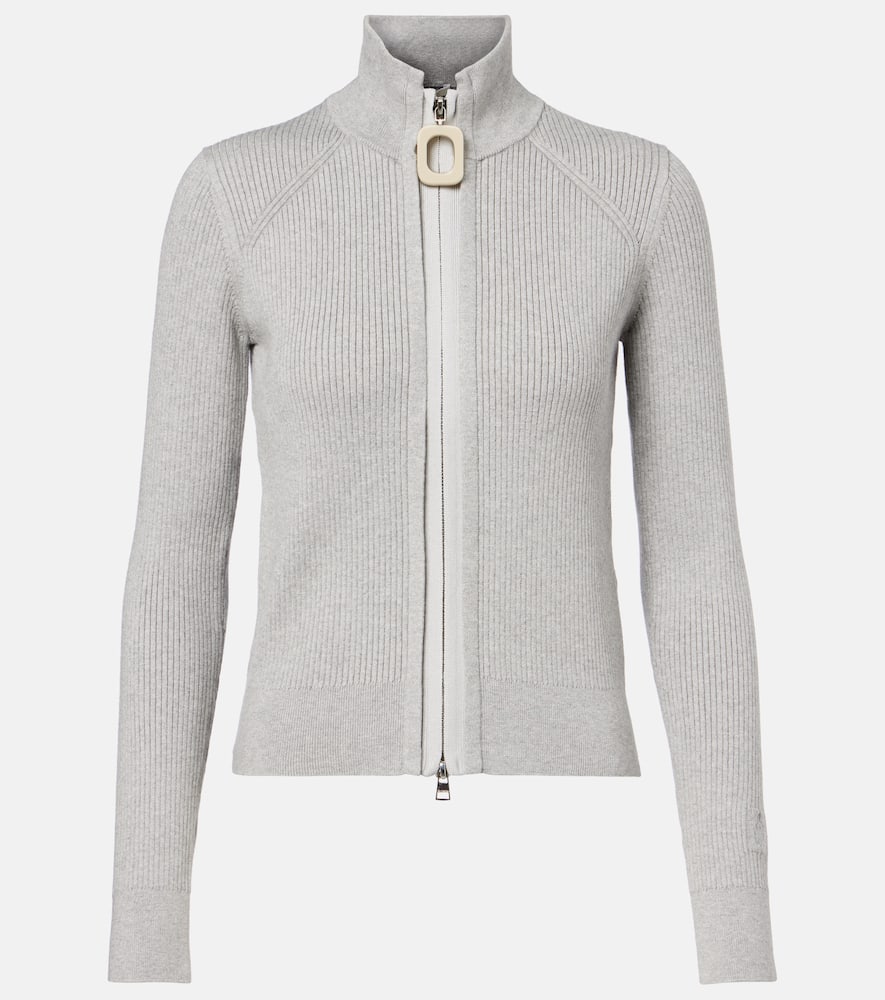Jw Anderson Embroidered Cotton-blend Cardigan In Red