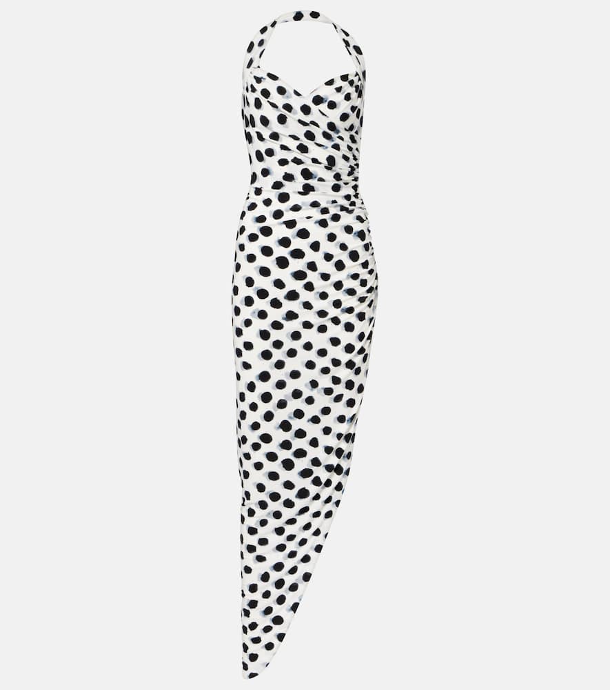 Cayla polka-dot midi dress