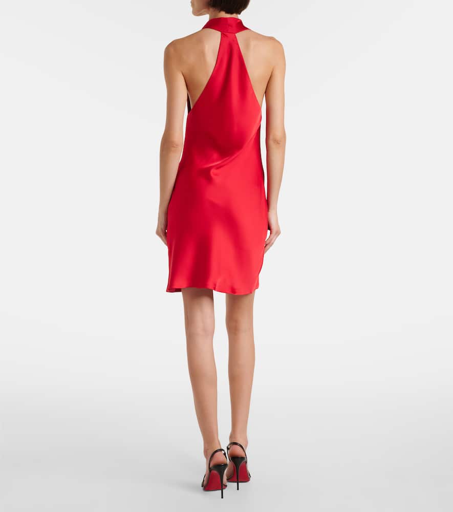 Norma Kamali Satin Minidress In Red