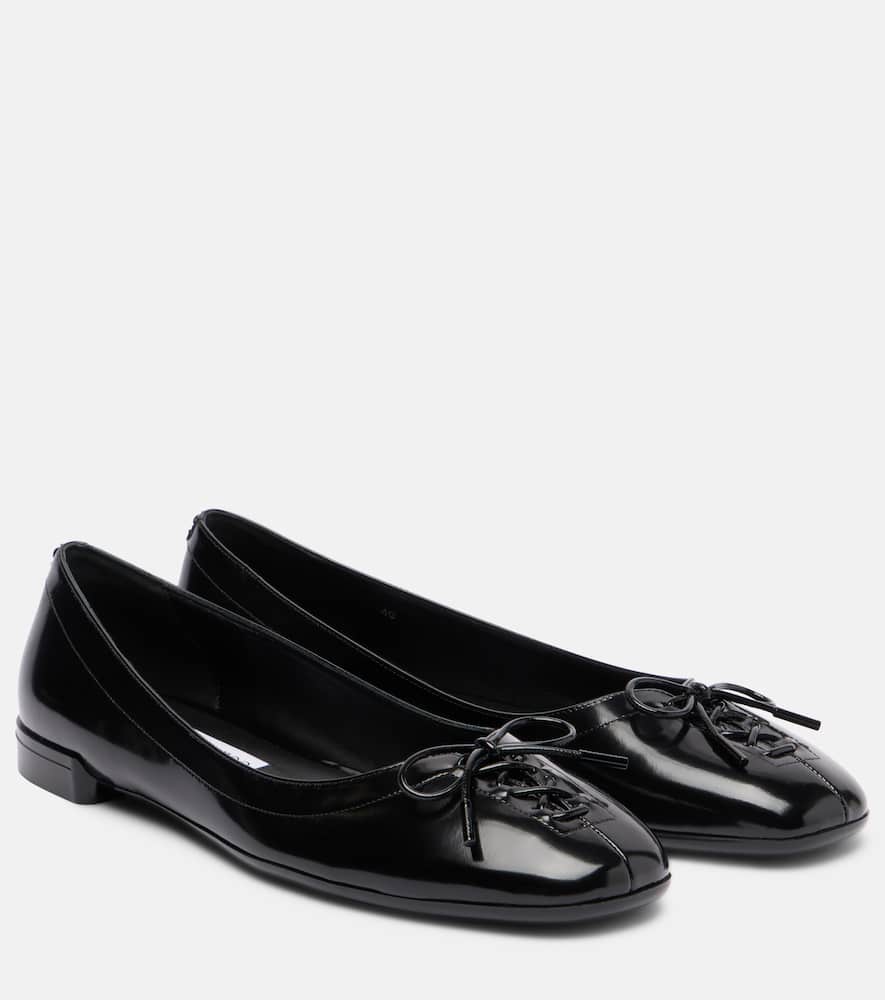Jimmy Choo Scarlett Ballerina Black Soft Spazzolato Ballerina Flats Black 40 In Black