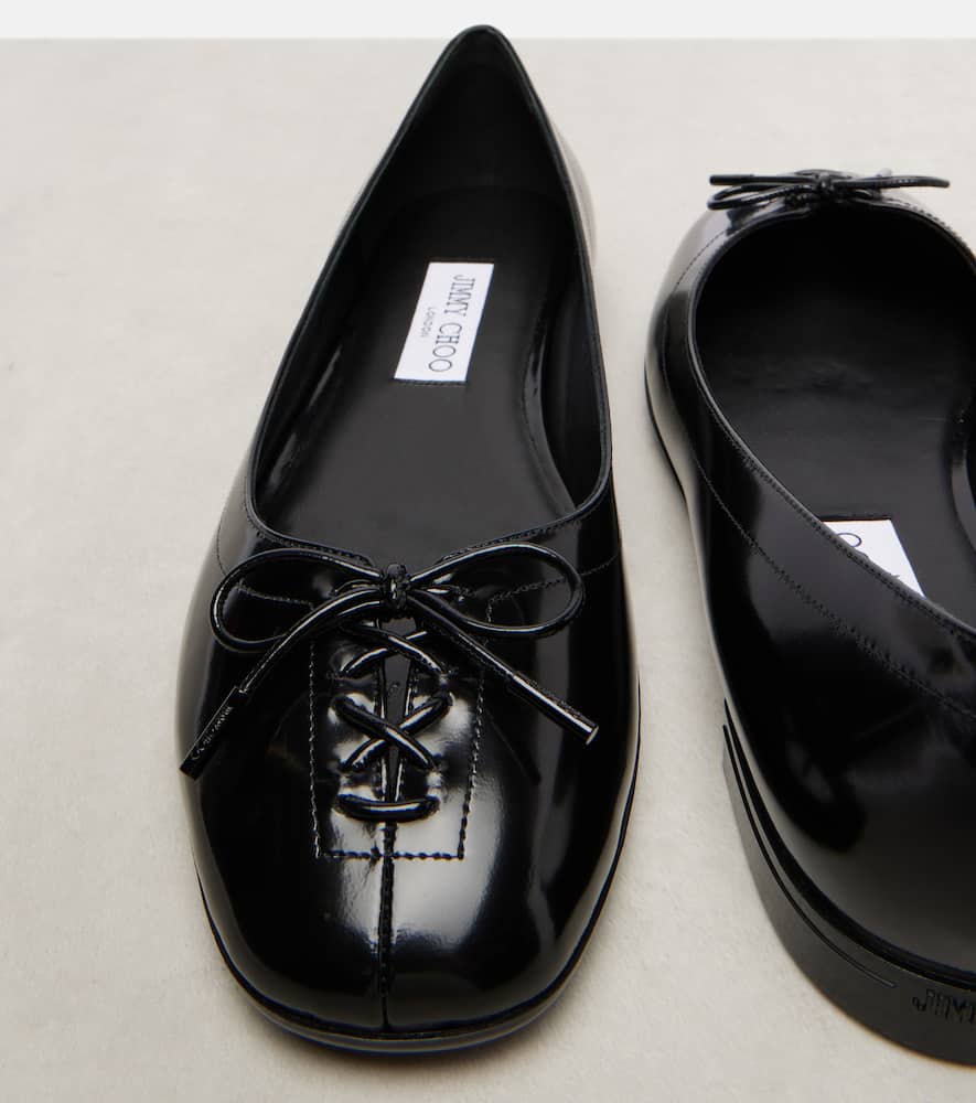 Jimmy Choo Scarlett Ballerina Black Soft Spazzolato Ballerina Flats Black 40 In Black