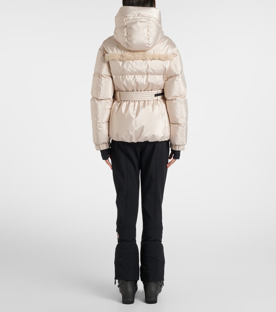 Moncler Mondim Shearling-trimmed Hooded Down Ski Jacket In Neutral