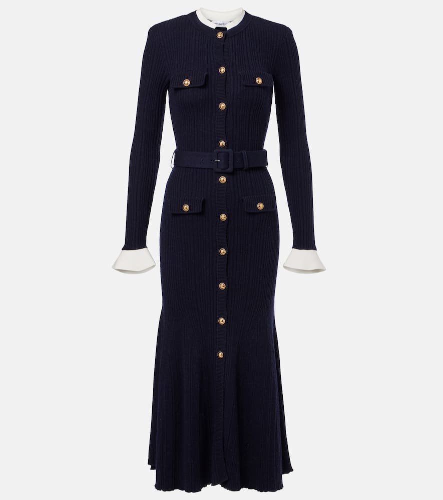 Ribbed-knit midi dress