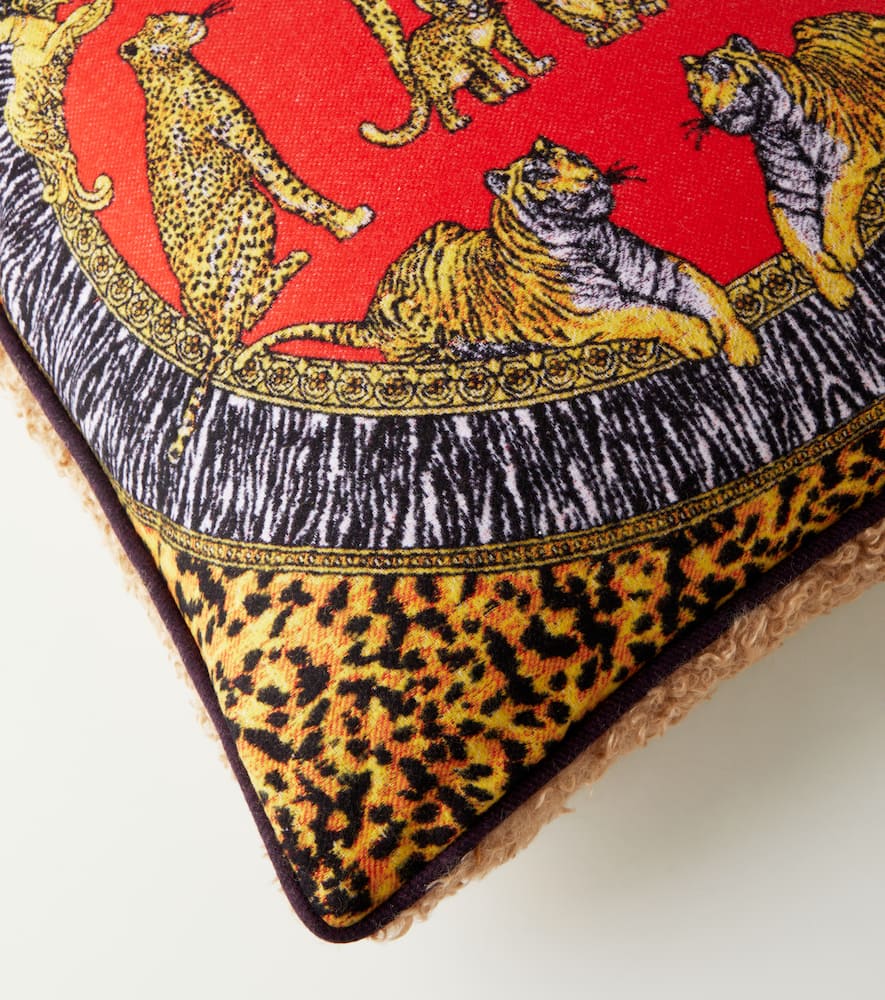 Versace Home Wild Cats Wool Cushion In Multi