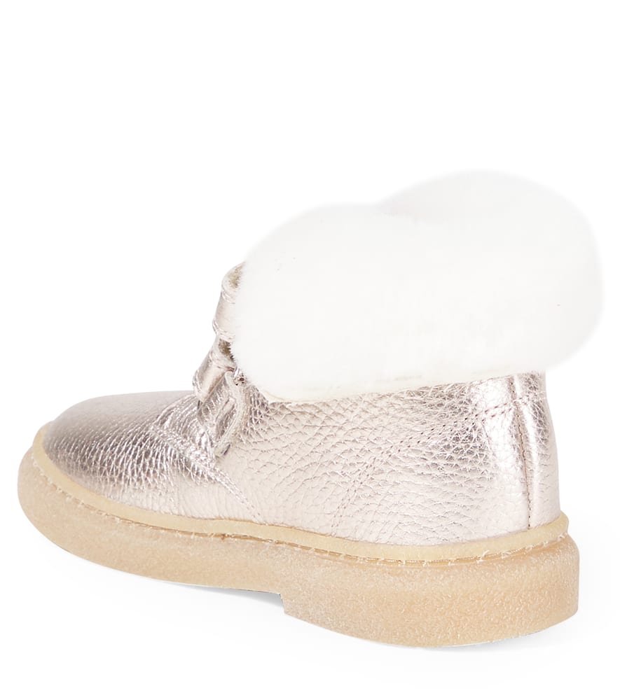 Pom D'api Trix Easy Metallic Leather Ankle Boots In Gold