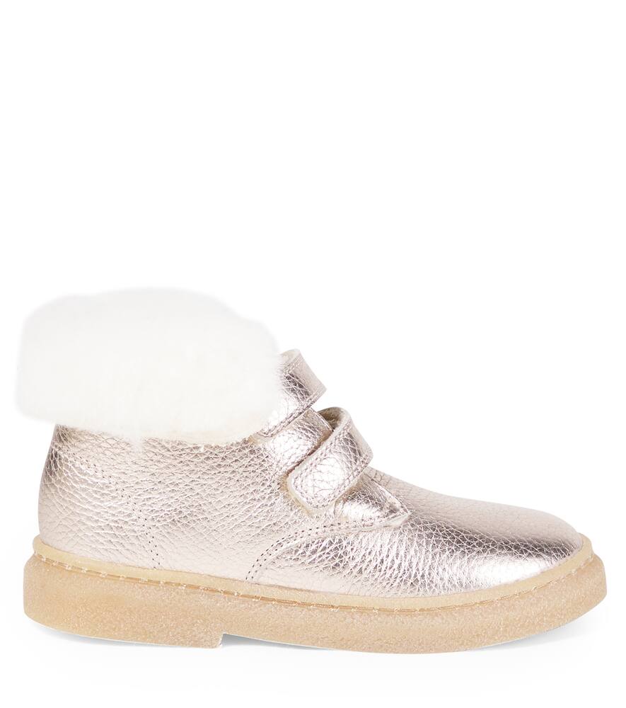 Pom D'api Trix Easy Metallic Leather Ankle Boots In Gold