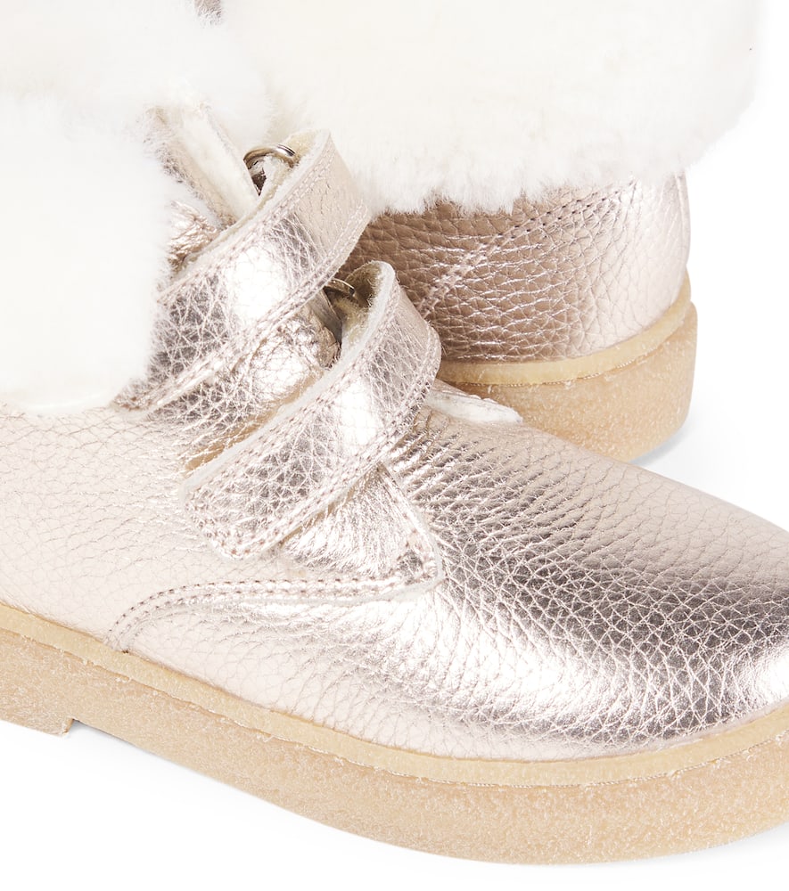 Pom D'api Trix Easy Metallic Leather Ankle Boots In Gold
