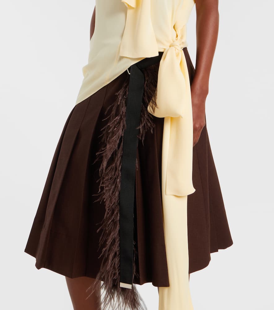 Plan C Asymmetric Tie-neck Blouse In Yellow