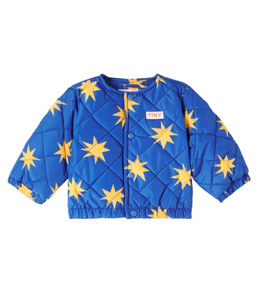 Tinycottons Baby Stars Quilted Puffer Jacket In Blue