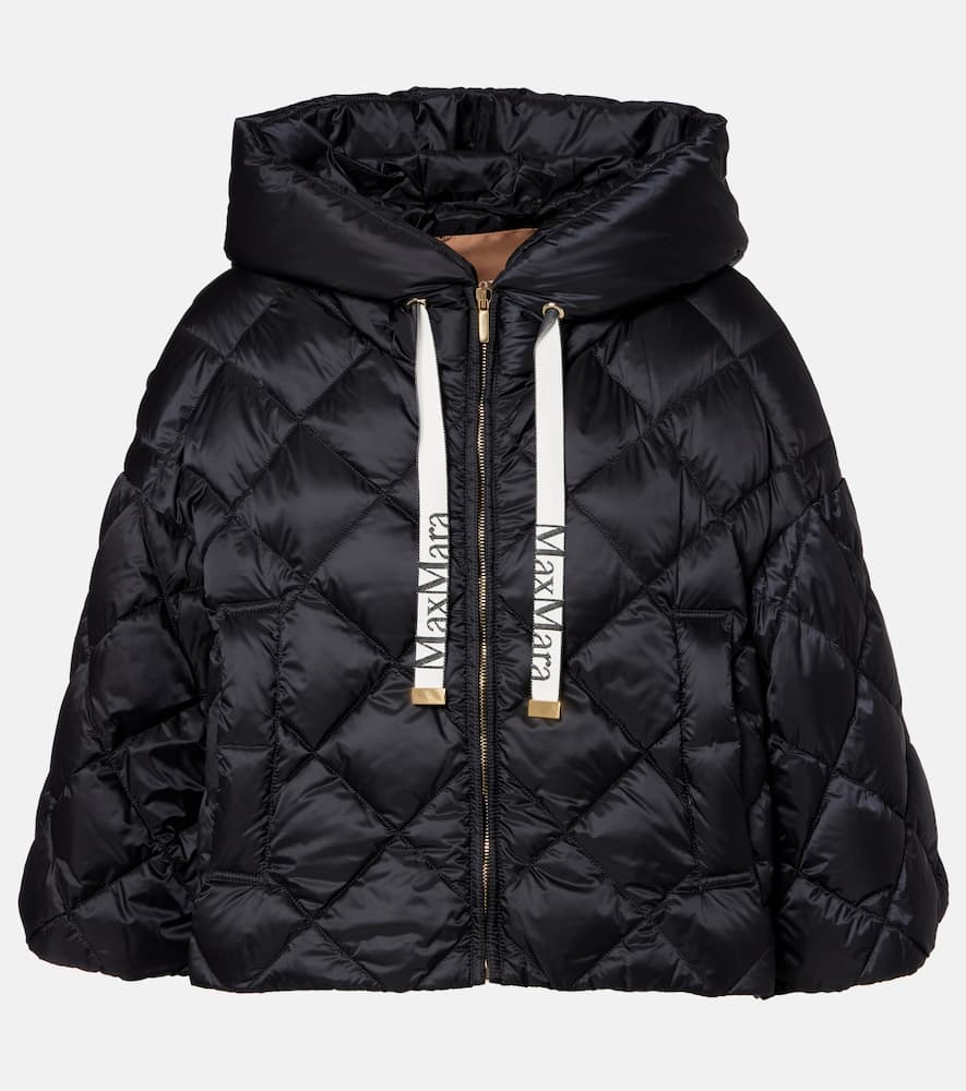 Max Mara Sisoft Quilted Cropped Down Jacket In Black