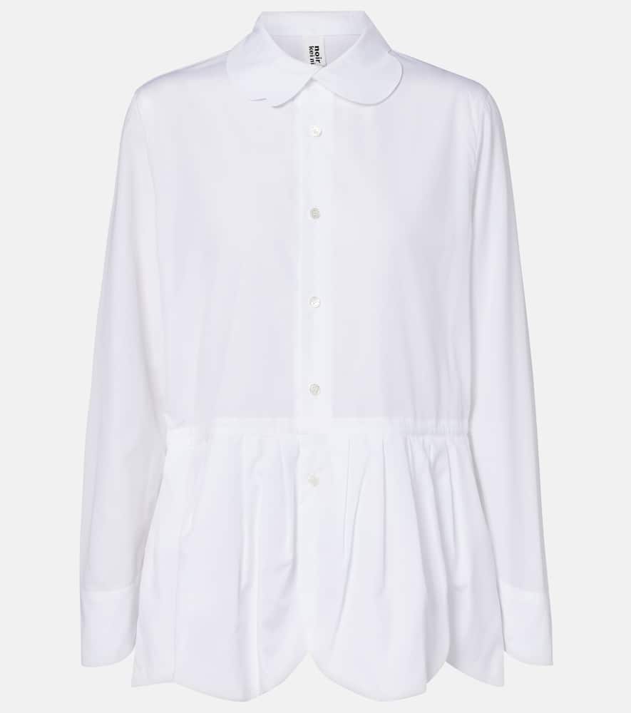 Noir Kei Ninomiya Gathered Cotton Shirt In White