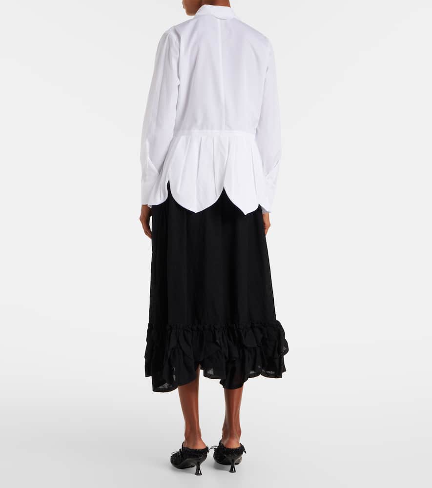 Noir Kei Ninomiya Gathered Cotton Shirt In White