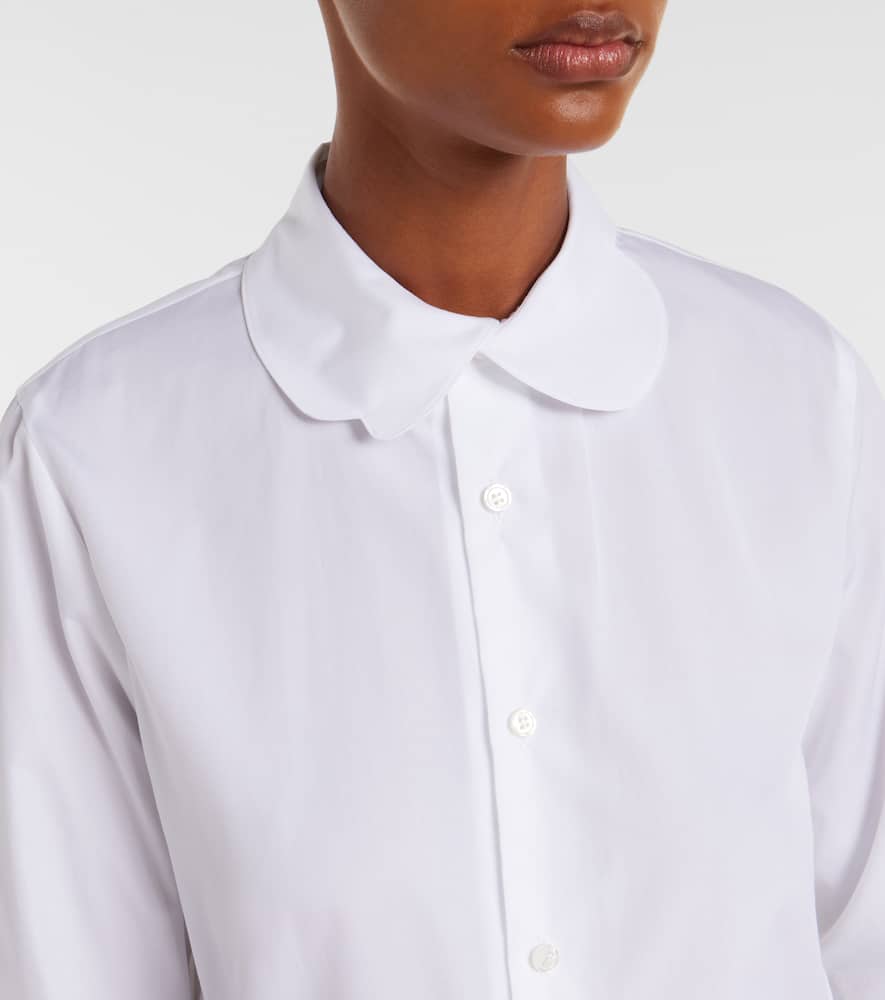 Noir Kei Ninomiya Gathered Cotton Shirt In White