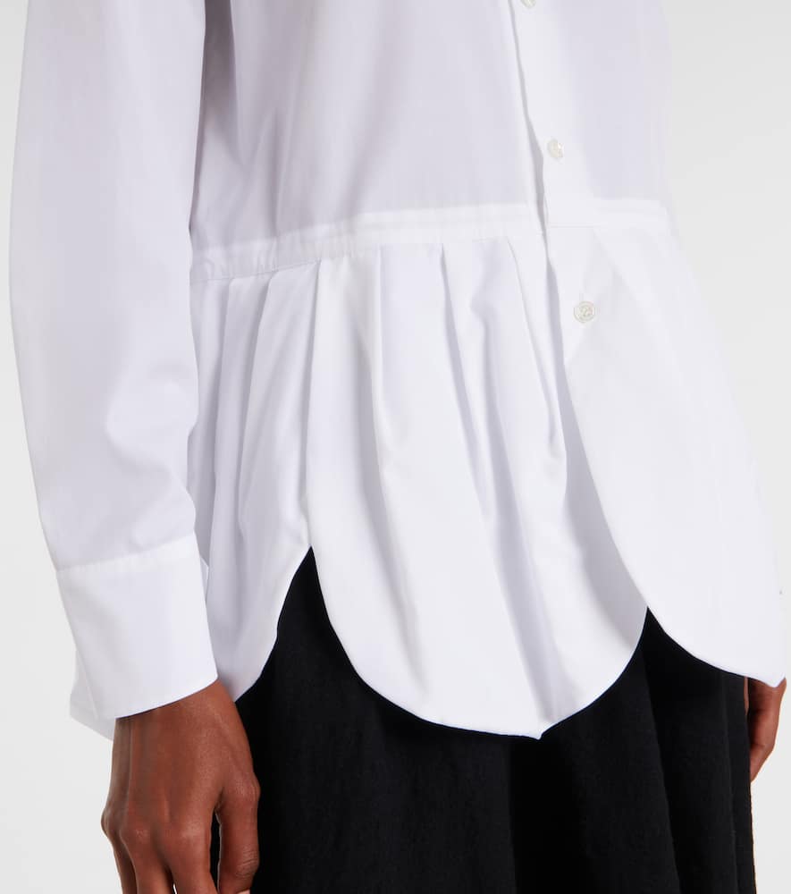 Noir Kei Ninomiya Gathered Cotton Shirt In White