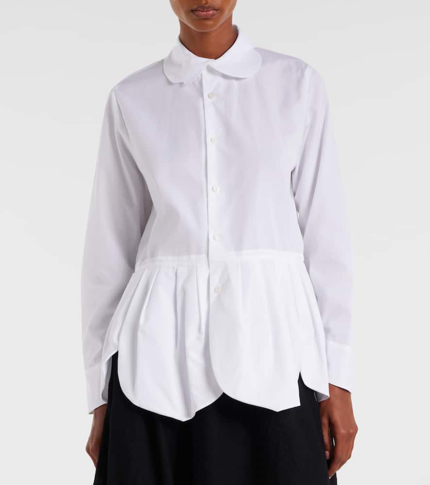 Noir Kei Ninomiya Gathered Cotton Shirt In White