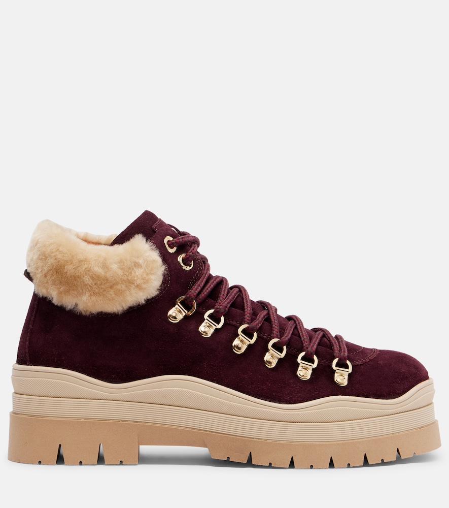 Arosa Shearling-Lined Suede Lace-Up Boots