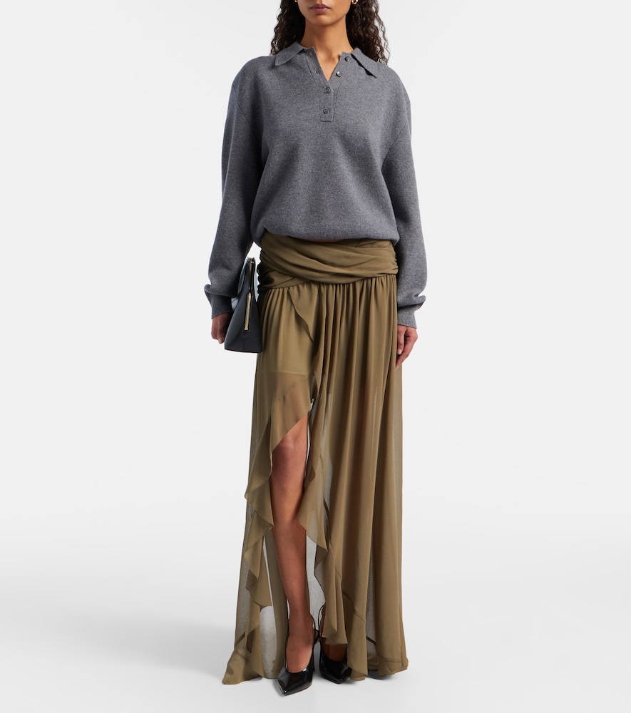  Jacques Wei Jacques Wei Asymmetric Draped Maxi Skirt 