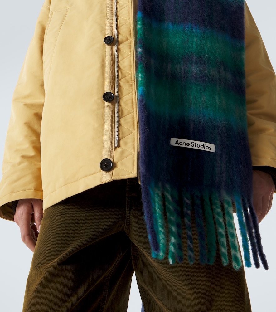  Acne Studios Acne Studios Fringed Plaid Mohair-blend Scarf 