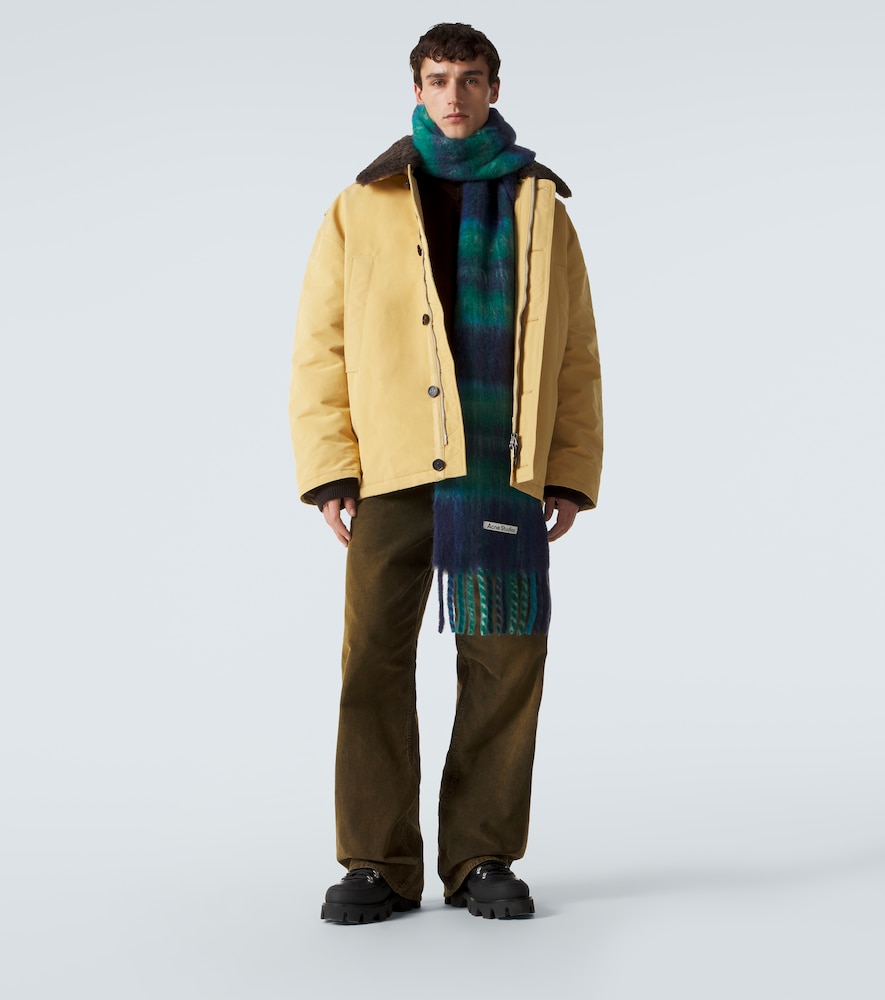  Acne Studios Acne Studios Fringed Plaid Mohair-blend Scarf 