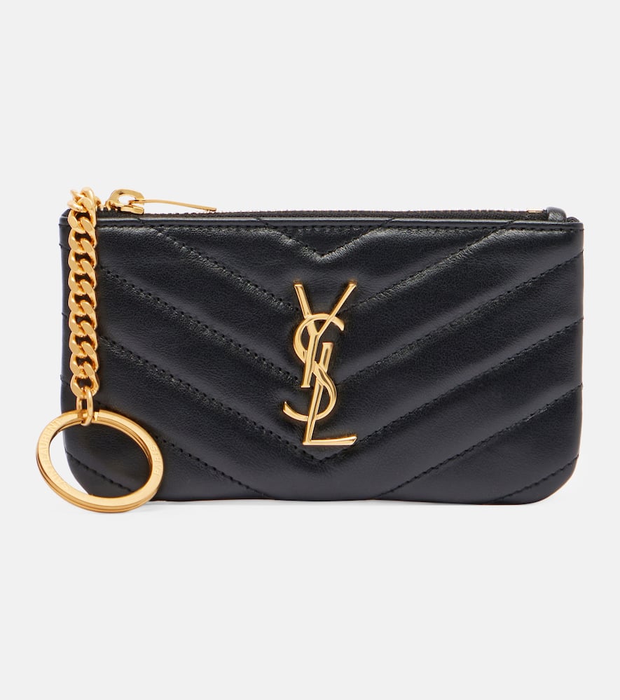 Saint Laurent Cassandre Matelassé Leather Pouch In Black