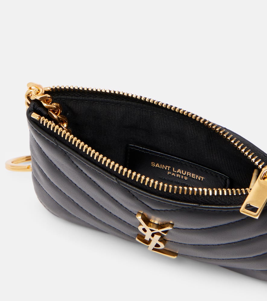 Saint Laurent Cassandre Matelassé Leather Pouch In Black