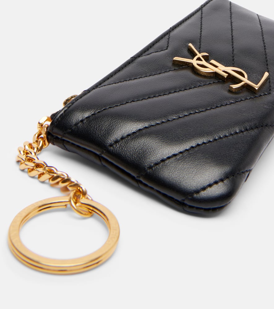 Saint Laurent Cassandre Matelassé Leather Pouch In Black