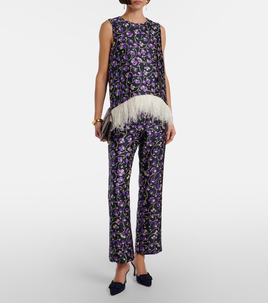 La DoubleJ 24/7 Honeysuckle jacquard straight pants