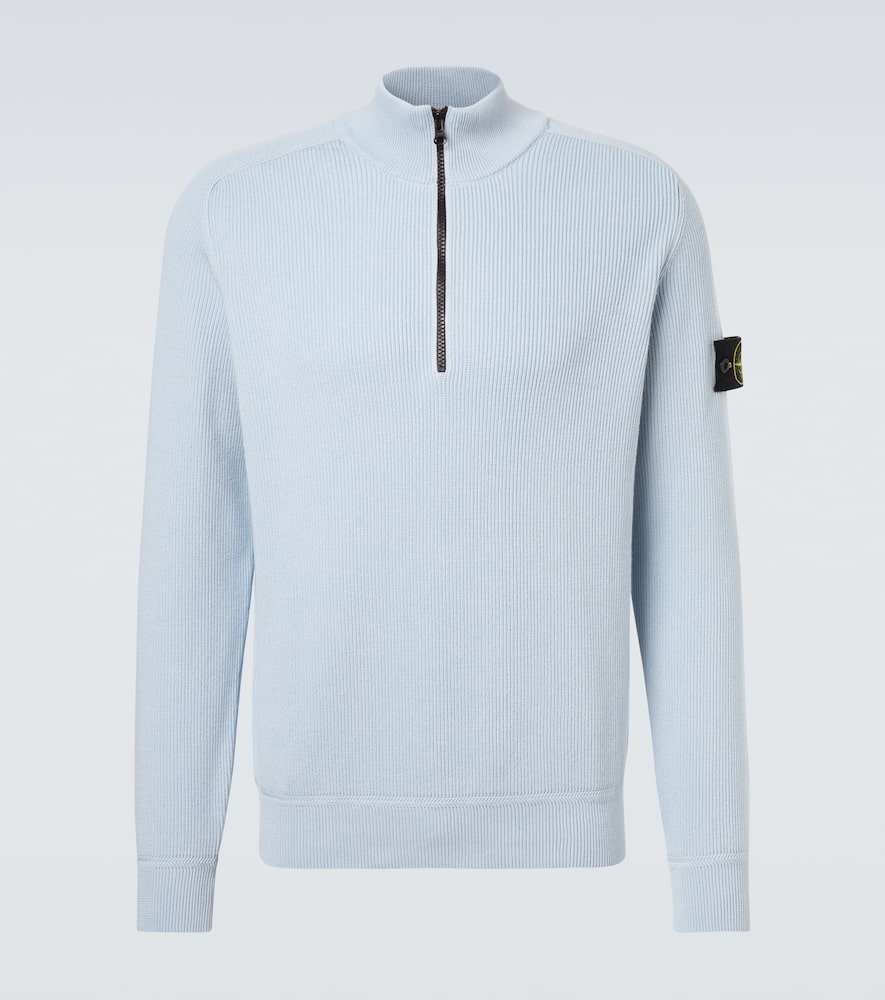 Pullover Compass in cotone con mezza zip
