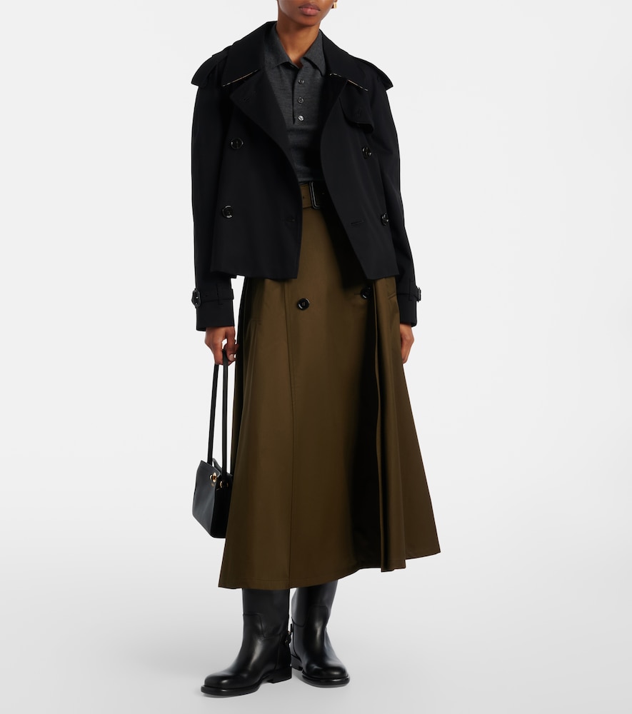 Burberry Cotton gabardine midi skirt