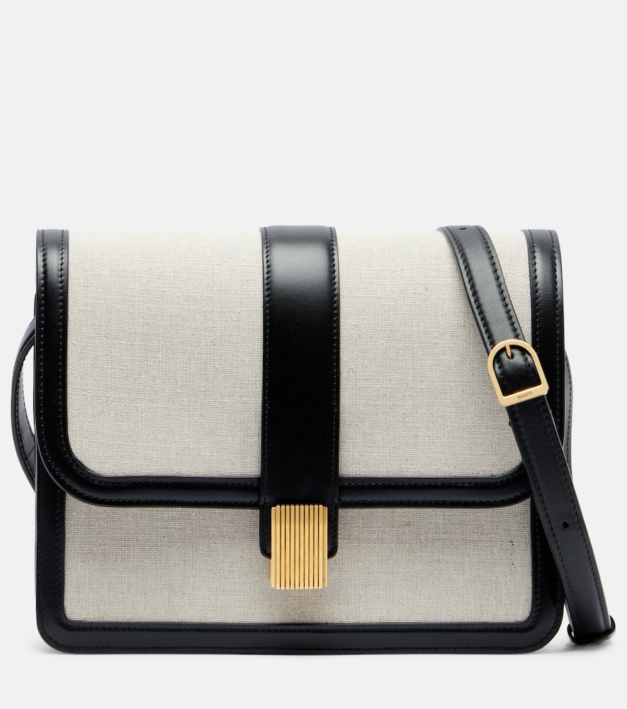 Khaite Blake leather-trimmed canvas crossbody bag