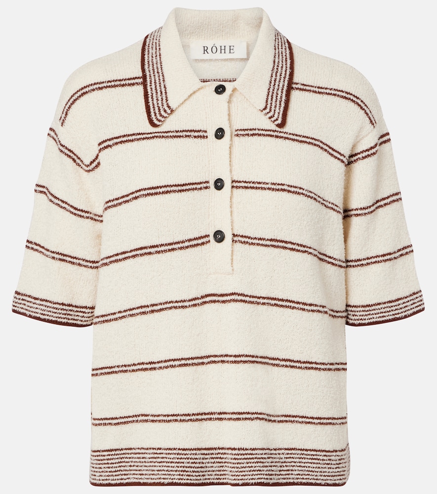 Rohe Róhe Striped cotton-blend polo shirt