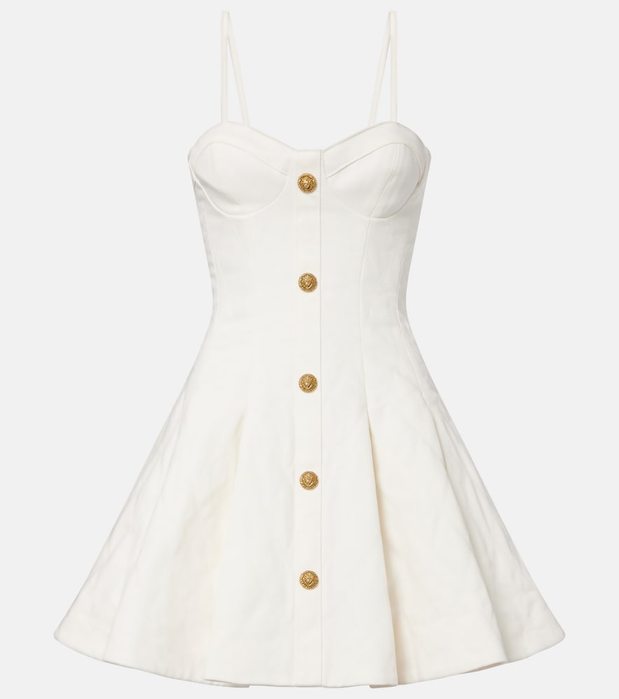 Balmain Women's White Denim Minidress UK Size 18 - Mytheresa