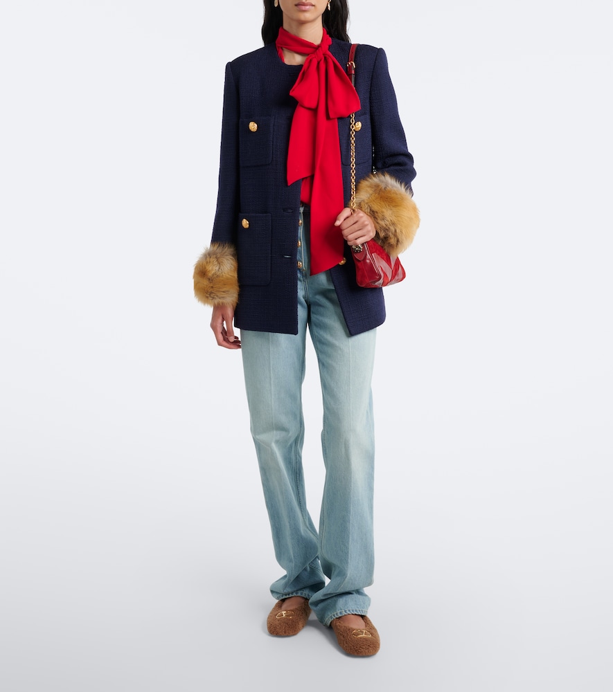 Garavani Vlogo Teddy Ballet Flats