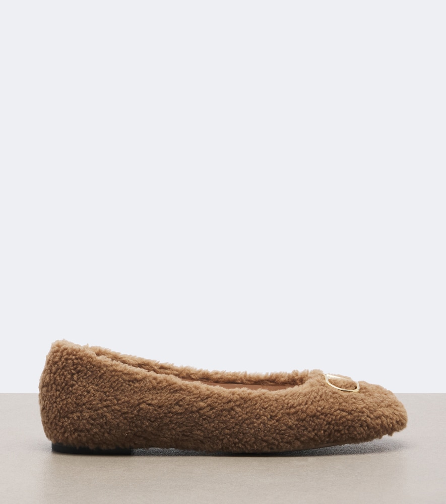 Garavani Vlogo Teddy Ballet Flats