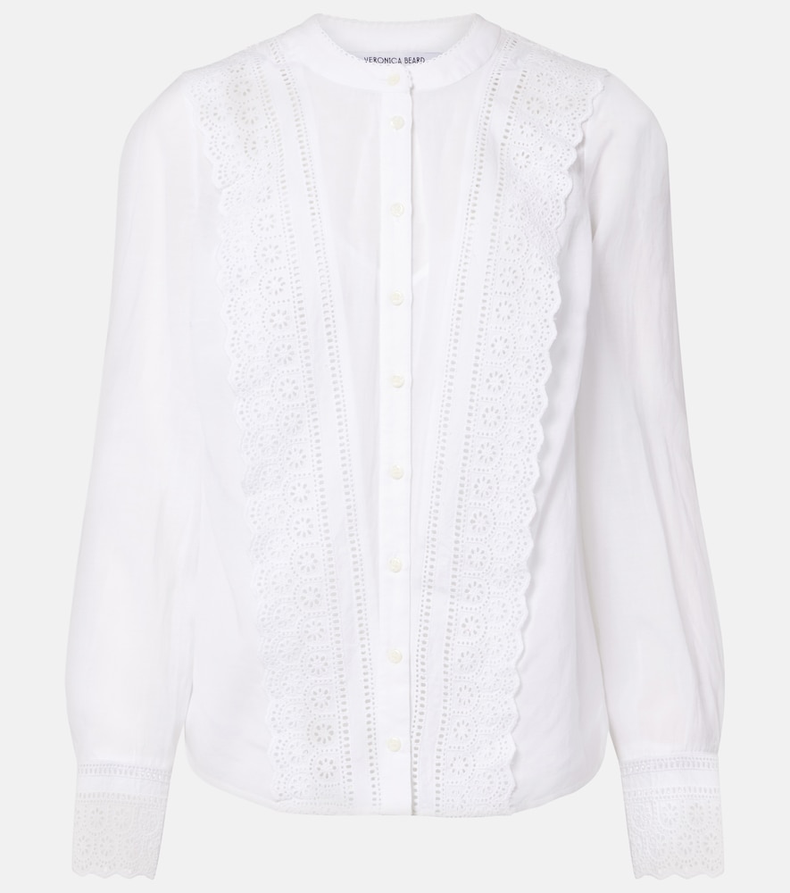 Veronica Beard Clermont broderie anglaise cotton-blend shirt