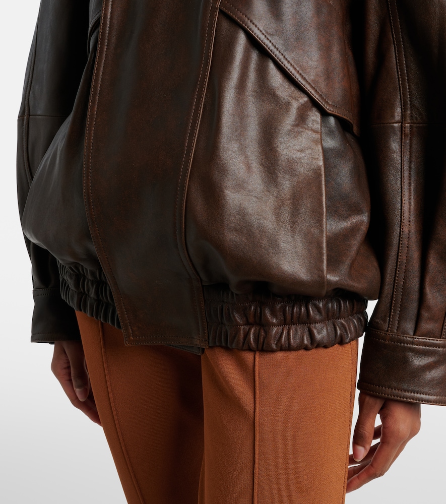  Nour Hammour Nour Hammour Rafe Leather Bomber Jacket 