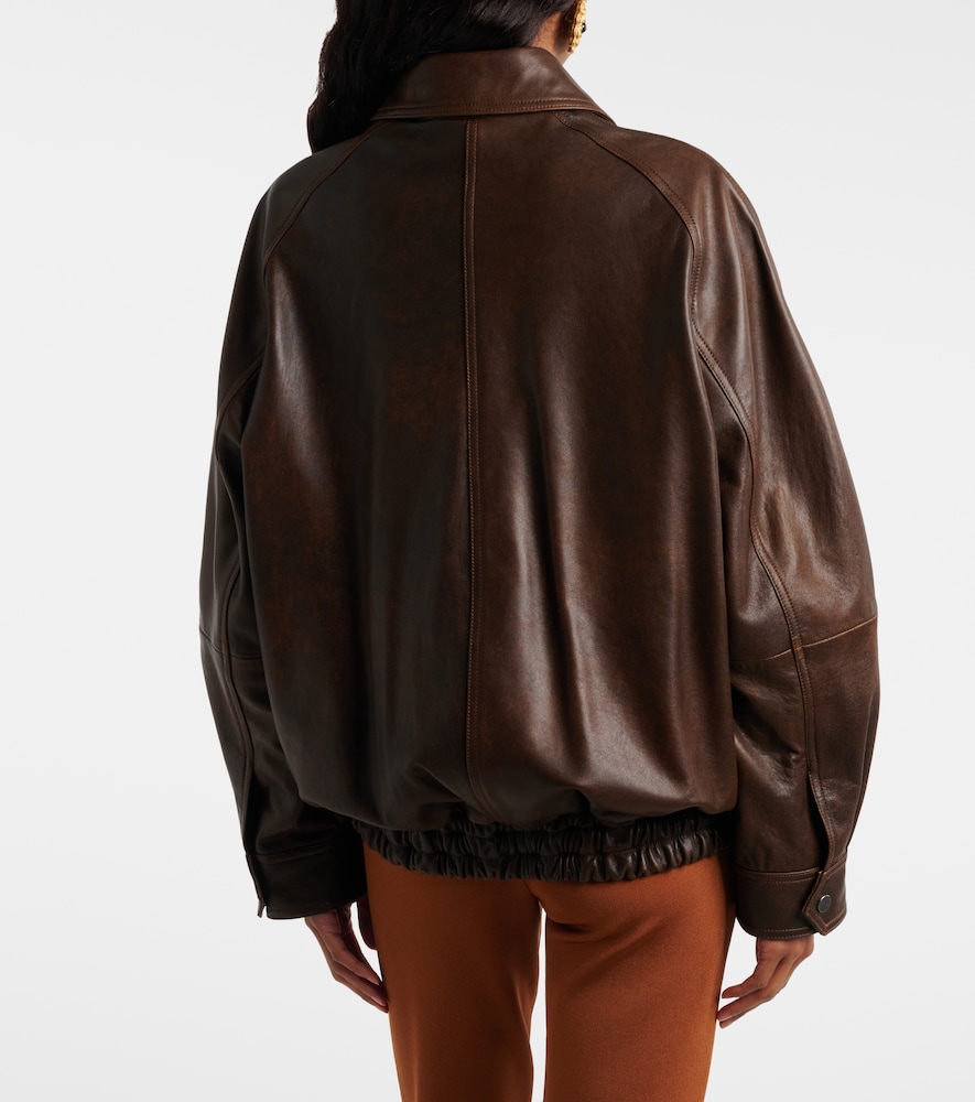  Nour Hammour Nour Hammour Rafe Leather Bomber Jacket 