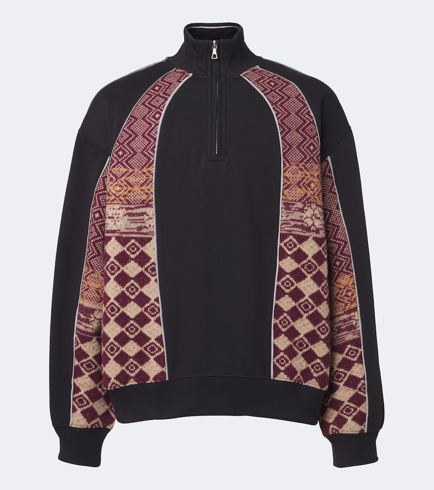 Dries Van Noten Pull demi-zipp en coton et laine 895 €