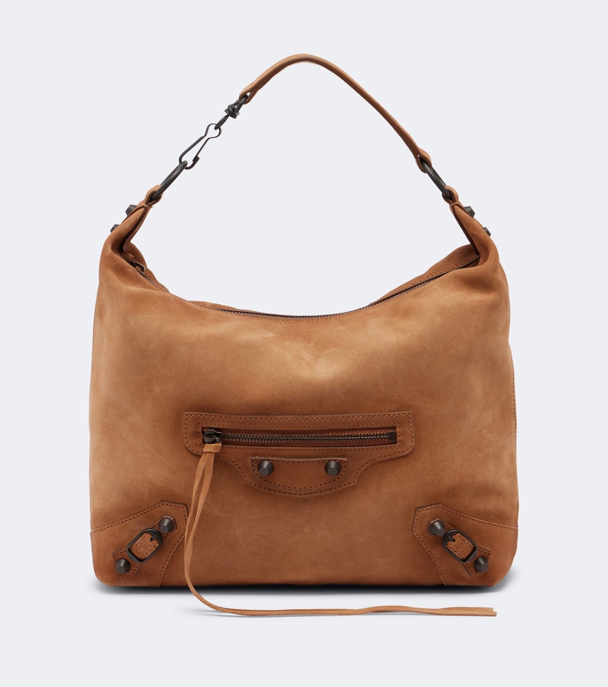 Schultertasche Le City Small aus Veloursleder