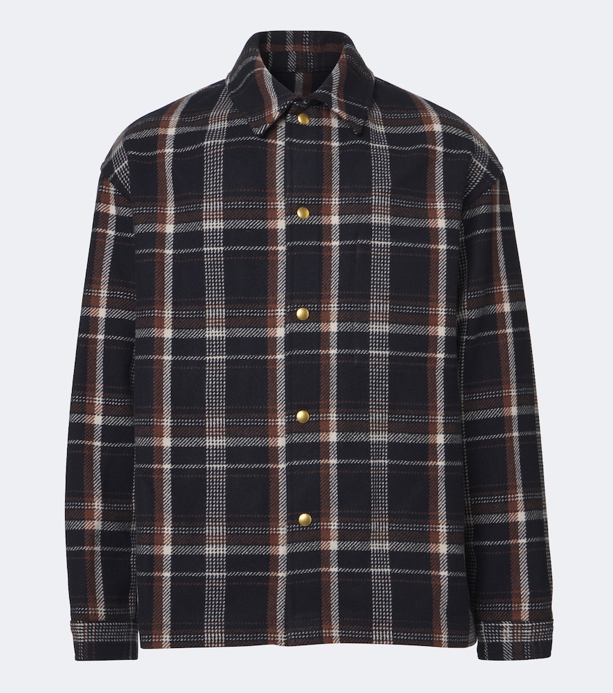 Checked Wool And Cashmere Overshirt
