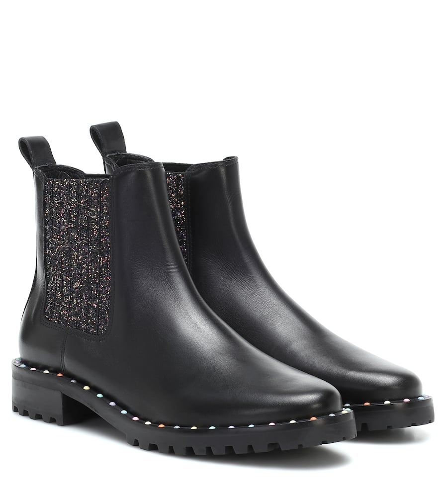 Sophia Webster Bessie Leather Ankle Boot In Black