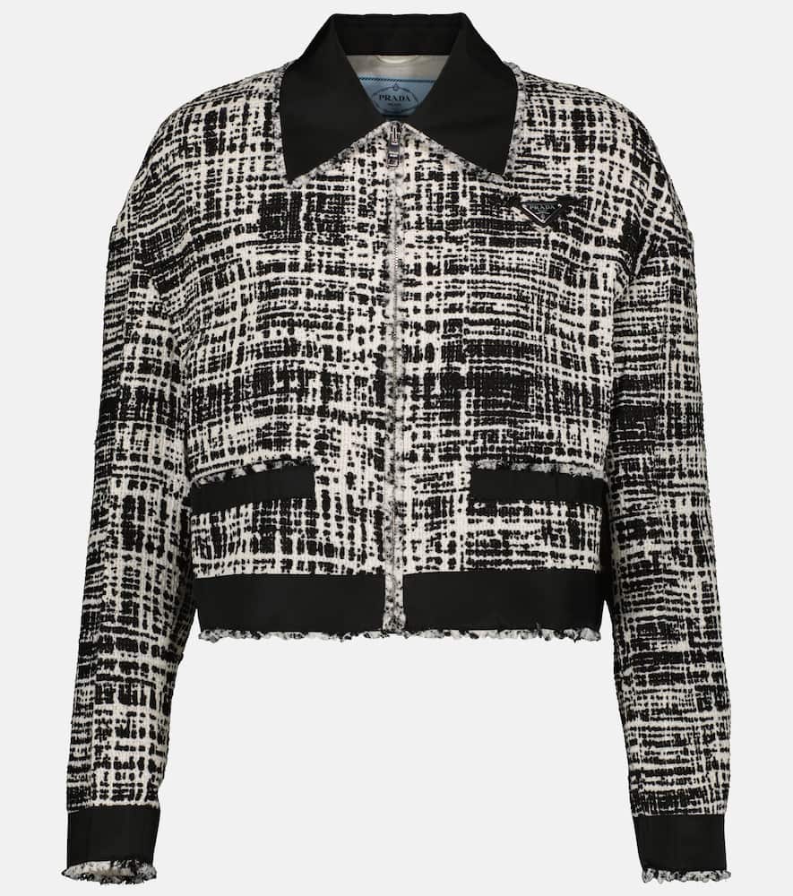 Prada Cotton and linen bouclé crop jacket