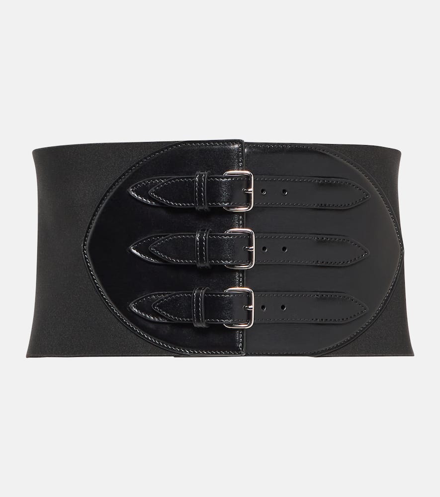 Shop Alaïa Buckled Leather Corset Belt In Black