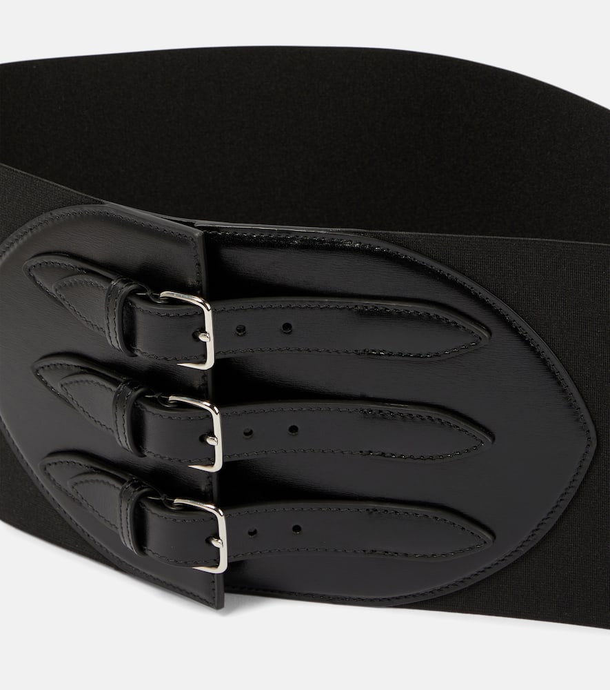 Shop Alaïa Buckled Leather Corset Belt In Black